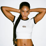 P+F BABY TEE - WHITE/ BLACK