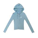 KNIT HOODIE - BABY BLUE
