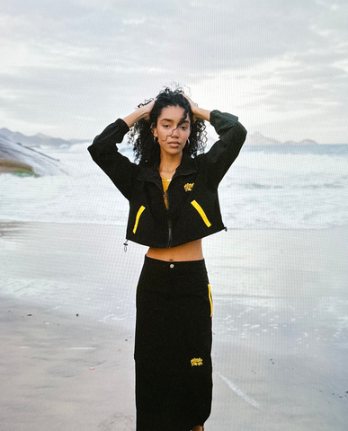 Cropped nylon jacket discount