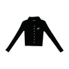 LONGSLEEVE BUTTON UP POLO - BLACK