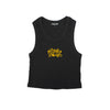 CURLY LOGO CROPPED TANK - BLACK