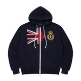 EMBLEM ZIP HOODIE - NAVY