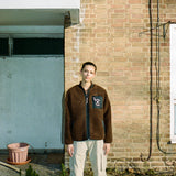 SHERPA FLEECE JACKET - BROWN
