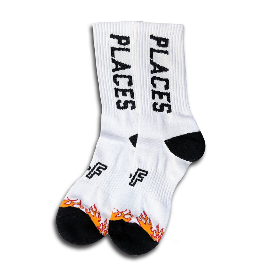 WHITE FLAME SOCKS