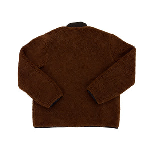 SHERPA FLEECE JACKET - BROWN