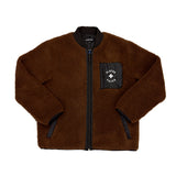 SHERPA FLEECE JACKET - BROWN
