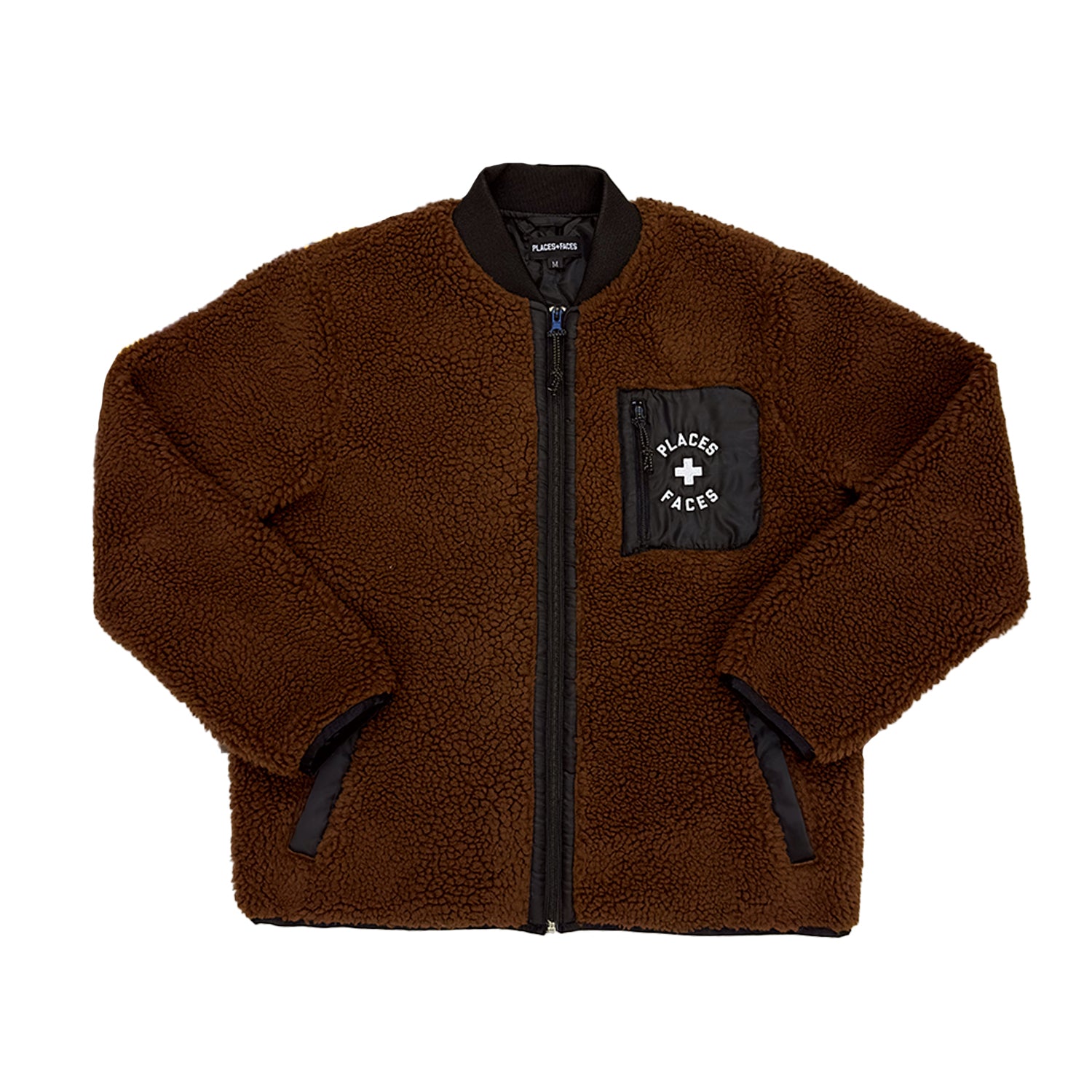 SHERPA FLEECE JACKET - BROWN