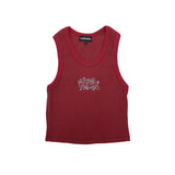 CURLY LOGO CROPPED TANK - RED
