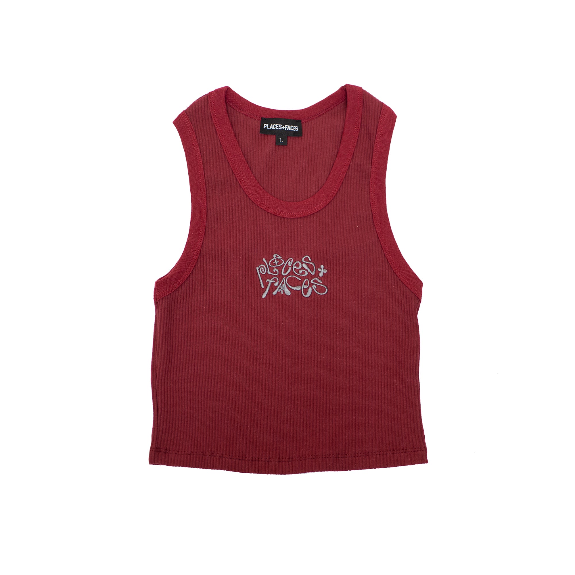 CURLY LOGO CROPPED TANK - RED