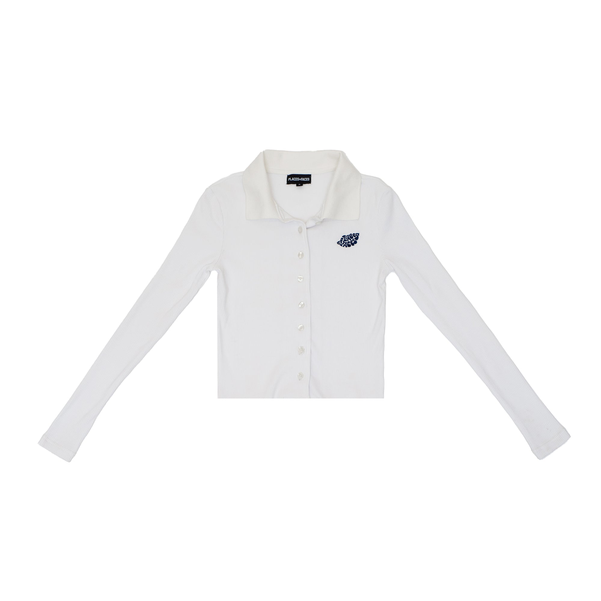 LONGSLEEVE BUTTON UP POLO - WHITE